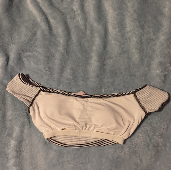 VS White Striped Crop Top Bikini Top - Picture 3 of 6